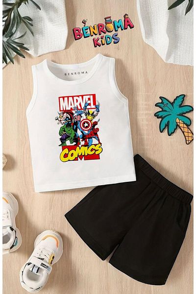 BENROMA SET UNISEX PENTRU COPII CU PERSONAJ DE DESENE DESNELE IMPRIMATE