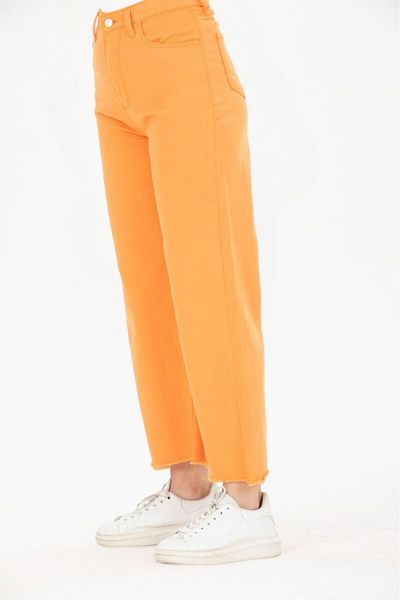 KOTOLOG Women's Colorful Gabardine Leg Tasseled Loose Trousers Trend Model
