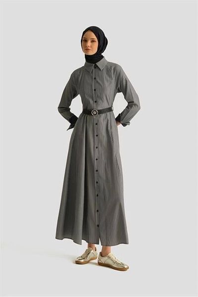 Armine Ριγέ φόρεμα με ανοιχτή μέση 25y9026 Navy Blue