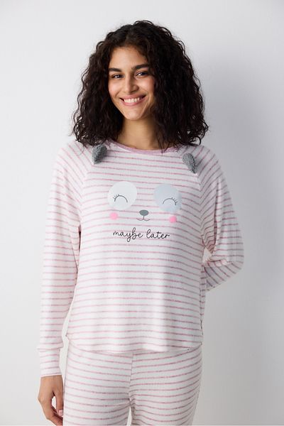 Penti Vielleicht später gestreiftes lila Sweatshirt