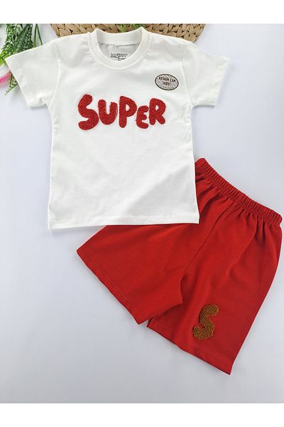 Butik Set de două piese pentru băiat cu pantaloni scurți de vară cu model
