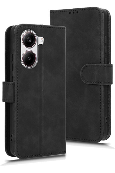 m.tk moveteck Xiaomi Poco X7 Pro Kılıf 360 Tam Kaplar Deri Dokulu Kapaklı Cüz...