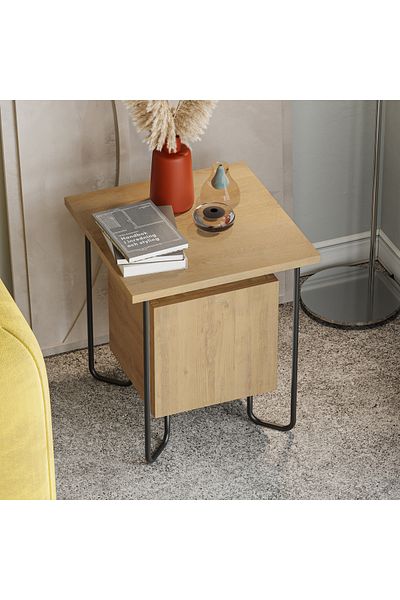 Mourah Home Acres Nightstand with Metal Legs - Multi-Functional Side Table - Storage for Bedroom & Living Room