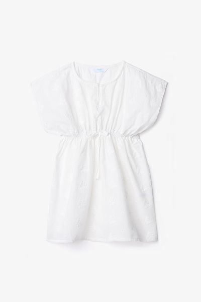 Penti White Girl Butterfly Short Sleeve V-Neck Kaftan