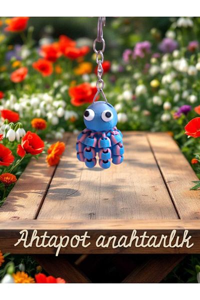 ufak dusler atölyesi Octopus Keychain – 3D Printing, Flexible Figured Design