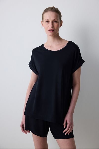 Penti Black Pajama Set with Collagen Shorts