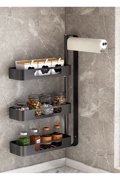 Un Wall Mounted Spice Organizer, Cabinet, Kitchen Spice Rack, Kitchen Storage Rack, Hanging Spice Organizer Rack for Pantry Door
