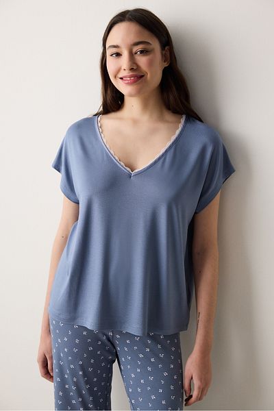 Penti Graues Pyjama-Set mit dunkler Hose von Alia