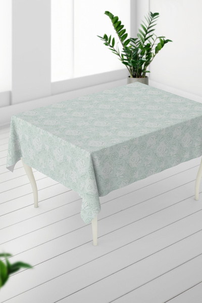 HediyeLabs Pastel Flower and Butterfly Patterned Digital Printed Tablecloth –...