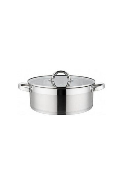 GRÜNBERG Stainless steel saucepan with glass lid 26 cm 5l Grunberg