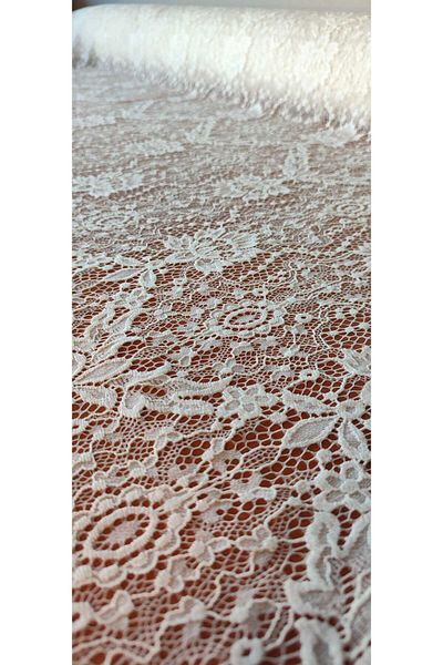 River Fabrics Soft Embossed Nylon Lace White