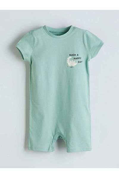 LC Waikiki Lcw Baby Green Crew Neck Baby Boy Combed Cotton Romper 3Pcs