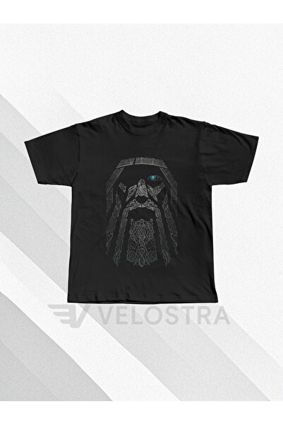 Velostra للجنسين، طباعة أودين، قطن ممشط، تي شيرت كبير الحجم،