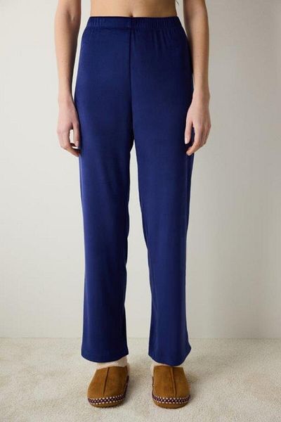 Penti Winter Day Fuzzy Solid Marineblaue Hose Pyjama Bottoms