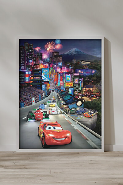FGHGF Şimşek McQueen Arabalar 008 Çerçevesiz Poster & Duvar Tablosu