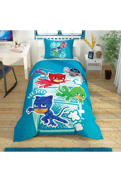 Taç Set cuvertură de pilota matlasată cu licență Pj Masks Hero Single