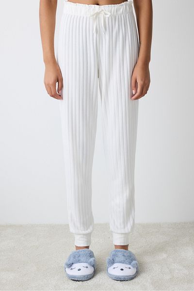 Penti Παντελόνι Warm Hearts Rib Off White