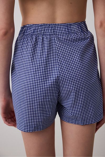 Penti Blue Gingham Shorts Navy Blue Pajama Bottoms