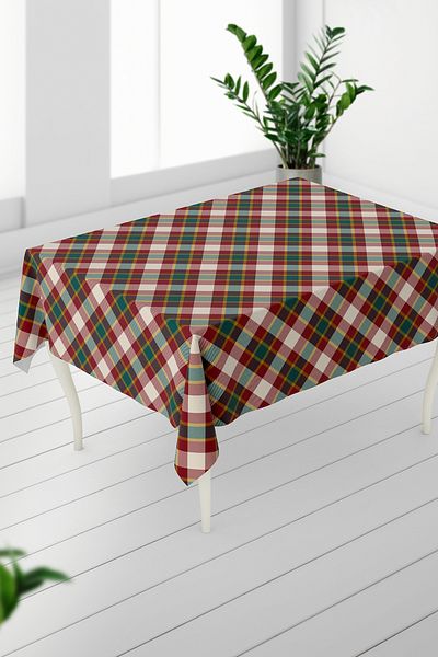 HediyeLabs Retro Plaid Patterned Digital Printed Tablecloth – Scottish Spirit Series
