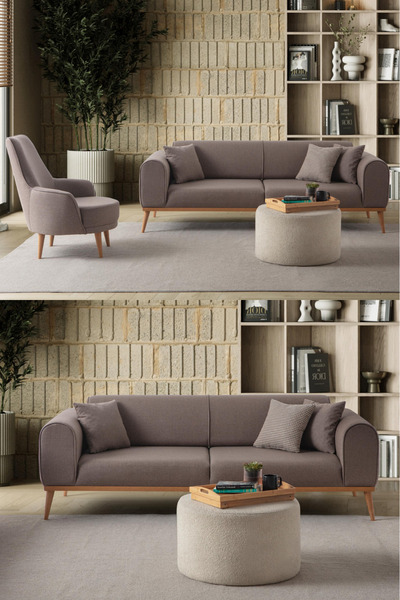 EDSY HOME Rebull 3+1 Koltuk Takımı Kahverengi