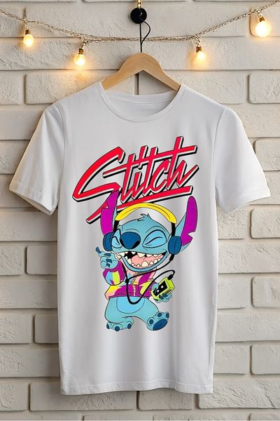 New Shine 1 tricou este un cadou pentru achiziții de 6 și mai sus în coș - Tricou oversize cu imprimeu Stitch