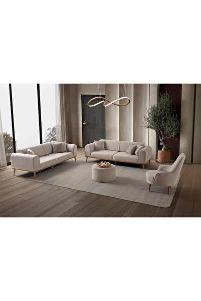 EDSY HOME Rebull 3+3+1 Koltuk Takımı Sütlü Kahve