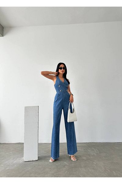 MADAME MELEK Design Imported Denim Salopetă Salopetă din denim