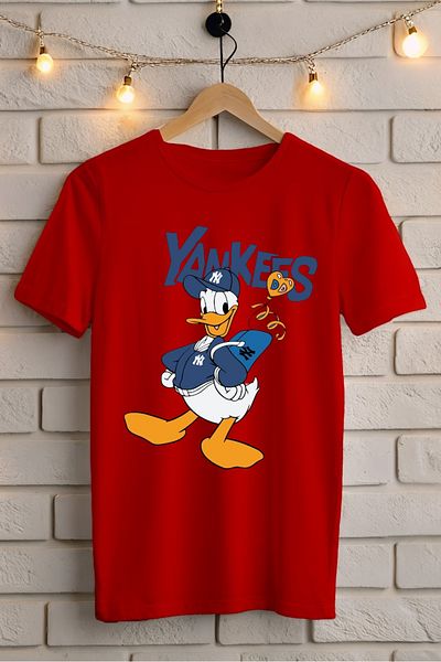New Shine 1 T-Shirt Is a Gift for Purchases of 6 or More in the Cart - Yankees Donald Duck Printed Oversize T-Shirt