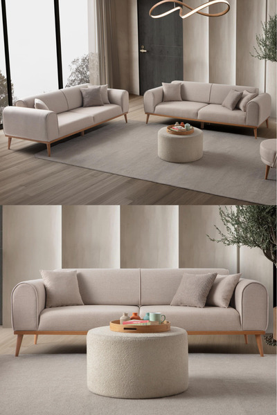 Genel Markalar Rebull 3+3 Koltuk Takımı Sütlü Kahve