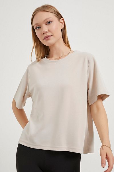 Arma Life Tricou crem cu mânecă scurtă modal pentru femei