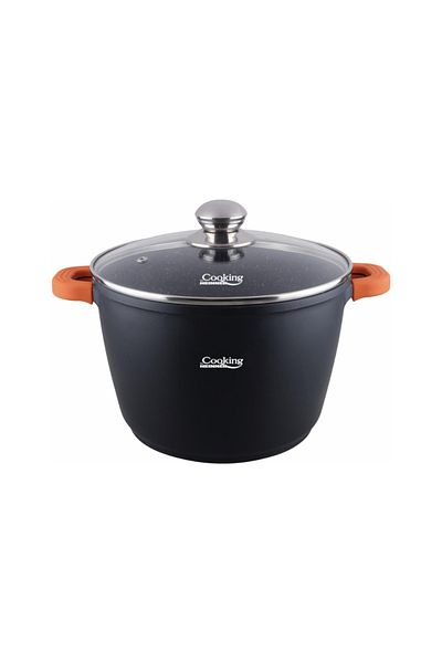 Heinner Dark Line Pot 6.3l Marbled Aluminum Glass Lid