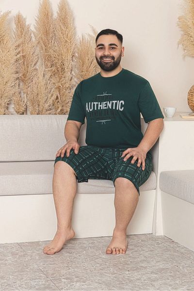 Temporium Men's Plus Size Short Sleeve Summer Pajama Set