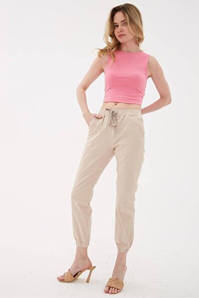 Fashion Friends Γυναικείο παντελόνι Fashion Friends με λάστιχο στη μέση και τα μπατζάκια 25Y0009K1