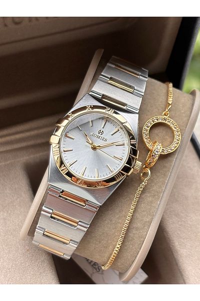 Homies Original Steel Women Wristwatch Waterproof Gold Silver Color Gift Bracelet Hmsf412