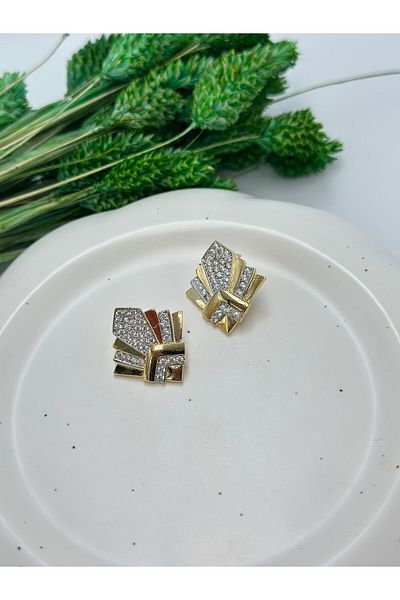MyladyAccessoriess Double Color Detailed Knight Earrings (Steel)