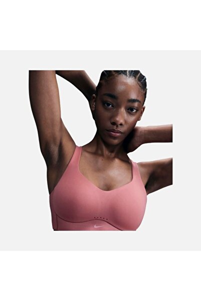 Nike Γυναικείο αθλητικό σουτιέν Alate Minimalist Light Supported Pad, καφέ, b...