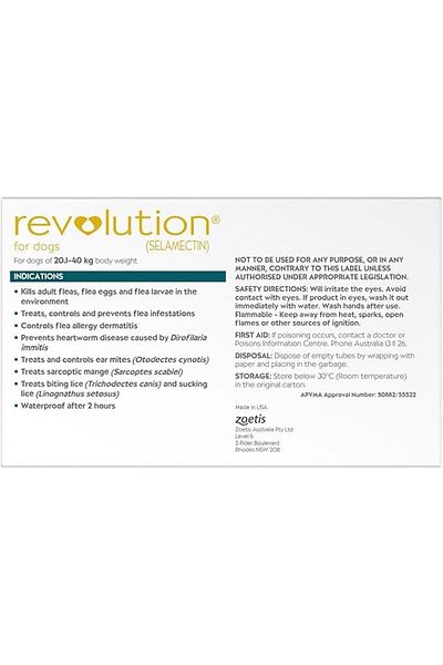 Revolution The Complete Flea, Tick, and Heartworm Prevention for Dogs 40.1-85 lbs (20.1-40 kg) - Tea