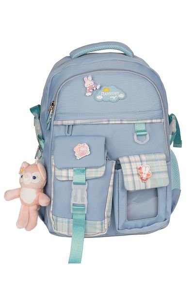 RKY SERENITY Rucsac de școală cu 7 compartimente Relaxion, cu suport pentru spate, accesorii, compartiment interior, organizator
