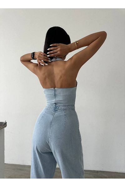 MADAME MELEK Design personalizat Salopetă din denim importată Salopetă din denim