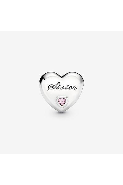 Pandora Talisman Pandora Inima de Sora cu Zirconiu cubic Roz si Argint 925