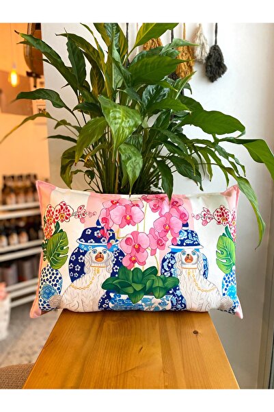 RahanDesign غطاء وسادة مزخرف بطباعة رقمية على الوجهين من جلد الغزال بنقشة الأ...