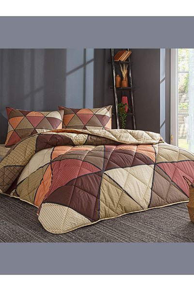 Taç Quilt Set Astra Brown Double