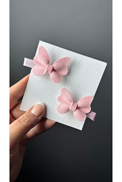 Toka Perisi Cataramă pentru fete roz, piele de căprioară, fluture, 2 bucăți, ...