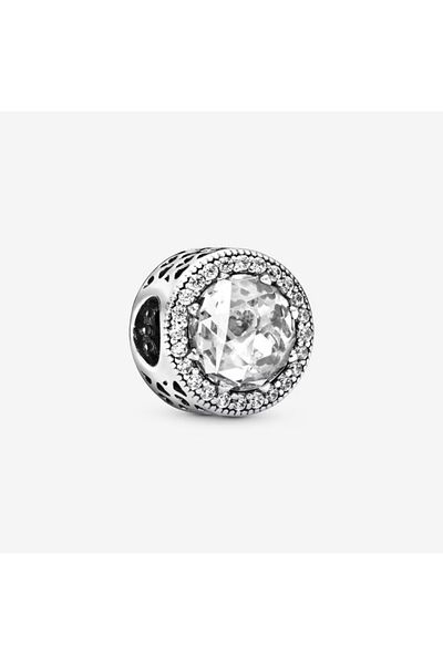 Pandora Talisman Pandora Halo rotund Stralucitor Zirconiu cu inimioare - Argint 925