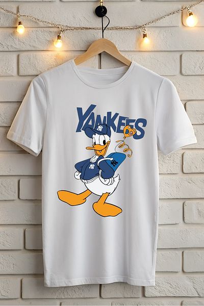 New Shine Μπλουζάκι Yankees Donald Duck με στάμπα Oversize