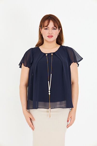 UNIQUE LADY Bluză de damă cu design elegant și modern, cu decolteu mare și br...