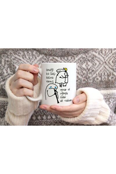 hediyenebak Special Design Printed Ceramic Coffee Tea Cup for the Girl He Loves