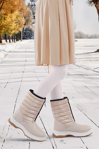 Kiko Kids Arz 2325 Model Girls Snow Boots - Δερμάτινο φερμουάρ