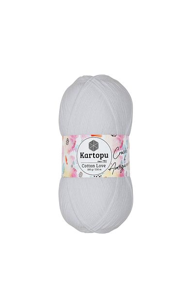Kartopu 5 τμχ Cotton Love Cotton Πλεκτό Χέρι Κλωστή Amigurumi K010 Λευκό