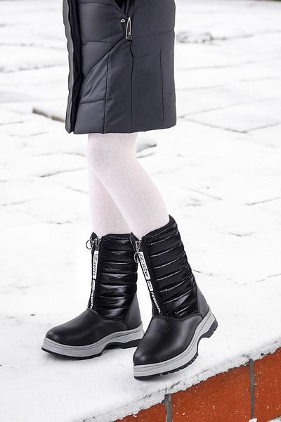 Kiko Kids Кожени обувки за сняг с цип за момиче Arz 2325